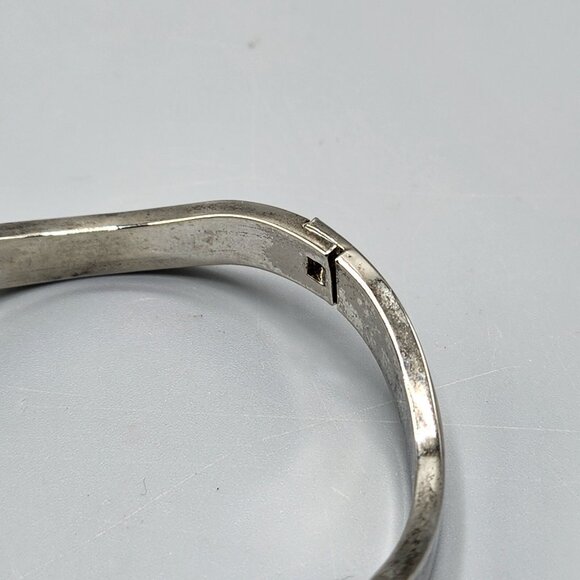 Wavy Hinged Bangle Bracelet 925 Sterling Silver Heavy 24.75g - Picture 4 of 10